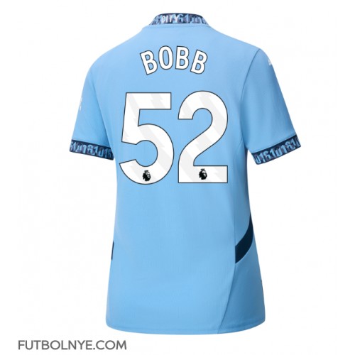 Camiseta Manchester City Oscar Bobb #52 Primera Equipación para mujer 2024-25 manga corta